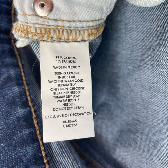 Halogen Jeans Straight Crop Womens Size 30x23” Frayed Ankle Embroidered Denim - Picture 13 of 14
